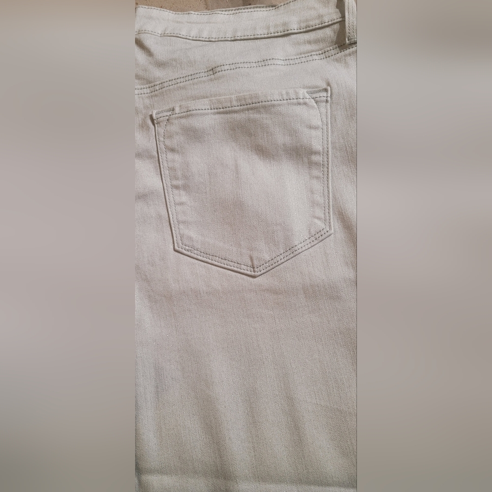 NWT Old Navy Silver Metallic Rockstar Skinny Jeans size 14tall xl xlong - Picture 2 of 8